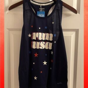 Brooks Run Distance Tank - NWT - Size Medium - Run USA - Navy